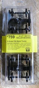 Kadee #759 O Scale 2 Rail A.S.F 100-ton Roller Bearing Metal Trucks with 36" Smo - Picture 1 of 1