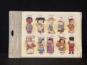 Pegatinas vintage 1992 “Hola desde todo el mundo” sello nuevo stock antiguo - Imagen 1 de 5