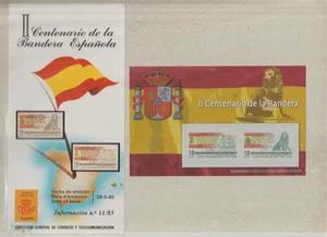 España Centenario de la Bandera Hoja Recuerdo e Informativa año 1985 (HF-970) - Bild 1 von 1