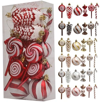Brighten Your Holidays with This 15PC Peppermint Ornament Set for Festive Decor - Image 1 of 4