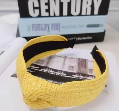 Diadema para mujer bohemia de playa de vacaciones tejido de paja anudada Foto 1 de 4