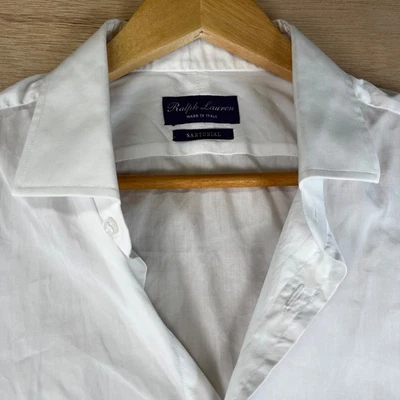 Mint! Ralph Lauren Purple Label Sartorial Shirt Mens 17 White Made in Italy - Image 1 of 4