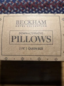 Beckham Hotel Collection Bed Pillows Standard / Queen Size Set of 2 NEW IN BOX - Picture 1 of 3