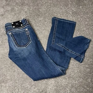 Pantalones de mezclilla Miss Me Bootcut JP5118-2 28 azul elástico bolsillos con tachuelas bordados - Imagen 1 de 12