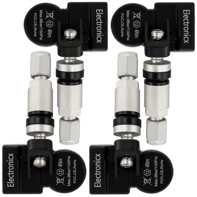 4x Tire Pressure Sensors TPMS Sensors Metal Valve Silver for Volvo S60 2019-2021 - Image 1 of 4