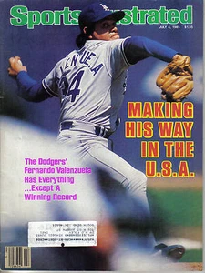 1985 Sports Illustrated revista béisbol Fernando Valenzuela Los Angeles Dodger - Imagen 1 de 1