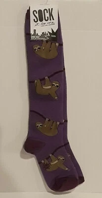 Calcetines perezosos hasta la rodilla morados Sock It To Me para mujer nuevos con etiquetas Foto 1 de 4