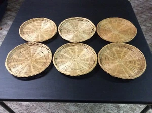 6er Set Bambus Rattan Korbgeflecht 9 Zoll Tellerhalter (sehr gut) - Bild 1 von 5