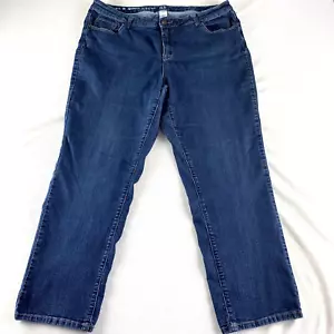 W62 Jeans Women’s 18S Straight Signature Fit Blue Cropped Stretch Denim 38x28 - Picture 1 of 8