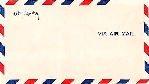 Rare, Fleet Admiral William F Halsey Signed Vintage, Never Used Air Mail Cover Cover