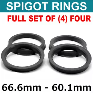 66.6 - 60.1 SET OF 4 SPIGOT RINGS For Alloy Wheel Hub Centric wheel spacer - Picture 1 of 5
