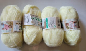 NUEVO Lote de 4 madejas vintage marca león amarillo molaina 3 capas hilo bebé - Imagen 1 de 5