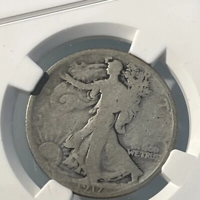 1917 S 50C REVERSE NGC GOOD DETAILS EDGE DAMAGE WALKING LIBERTY HALF DOLLAR - Image 1 of 4