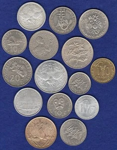 French Colonies, 15x Coins, 1950's-1970's, Mostly Nice Grades (Ref. t3606) - Picture 1 of 2