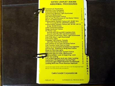 Lista de verificación anormal Gates LearJet 35A y 36A Foto 1 de 4