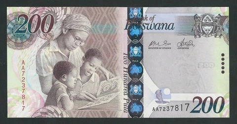 BOTSWANA 200 PULA  2009  P-34 THE MOST BEAUTIFUL BANKNOTE IN THE WORLD  UNC Cover