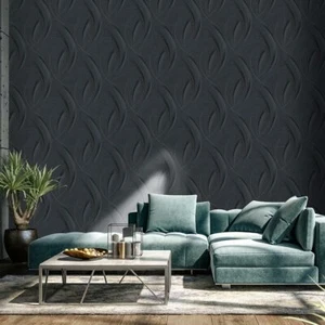 Papel pintado no tejido Guido Maria Kretschmer Schlingen líneas negro 10218-15 (3,00 €/1 m²) - Imagen 1 de 5