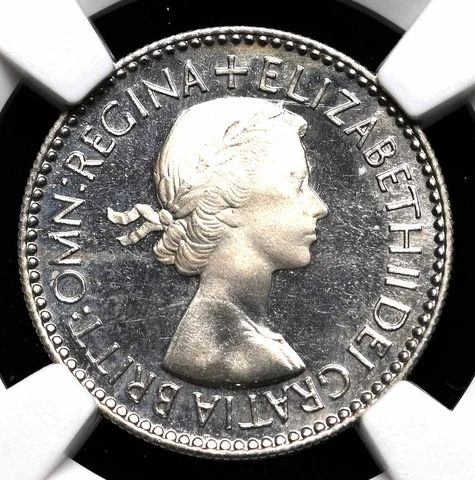 GREAT BRITAIN. 1953 Elizabeth II Coronation Proof Sixpence, NGC PF65 Cameo Cover