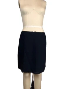 Elie Tahari schwarz Wolle Krepp französischer Stil Minirock GR. 12 - Bild 1 von 5