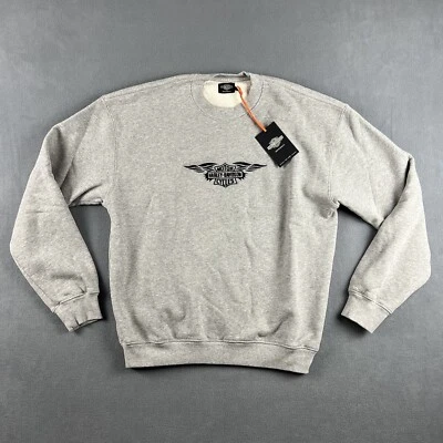 Harley Davidson Sweater Mens Small Crewneck Gray Graphic Sweatshirt Pullover - Image 1 of 4