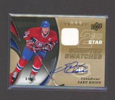 2008-09 UD Trilogy Scripted Swatches Second Star Jersey Autograph Saku Koivu /25