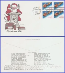 USA5 #2585 U/A ARTMASTER FDC BKLT4 Santa & sleigh - Picture 1 of 1