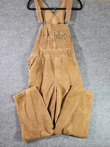 Squeeze Jeanswear Womens Brown Corduroy Overalls Bib Pants Size Medium Y2K VTG - Picture 1 of 8