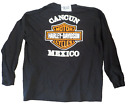 Harley Davidson Cancun Mexico Long Sleeve Biker T-Shirt Men's Size XXL Black