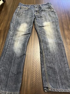 FUSAI Mens Jeans Dark Blue Size 32/30 Pre Owned - Picture 1 of 15