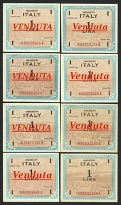 Italy Lira 1 FDS / UNC AM Lire OCCUPAZIONE AMERICANA Monolingua 1943 FLC e BEP - Picture 1 of 2