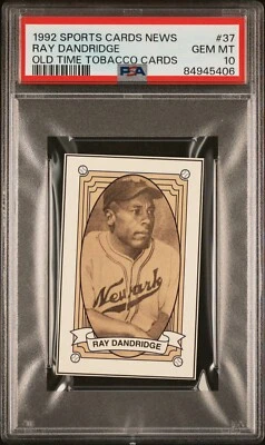 1992 Sports Cards News Tobacco Card #37 RAY DANDRIDGE Newark Eagles PSA 10 GEM - Image 1 of 2