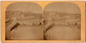 Auray.Bretagne.Vue du pont sur le Loch.Photo Stereo Albuminée.Stereoview.An 1865 - Imagen 1 de 1