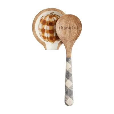 Juego de reposacuchara de madera acuarela otoño calabaza acción de gracias Foto 1 de 2