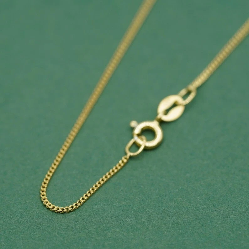 Collar de plata de ley 925 chapado en oro de 18 quilates para hombre y mujer de 16 a 30" Foto 1 de 4