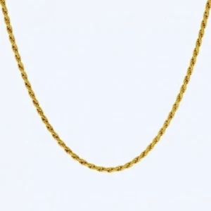 20 Inch 14k Gold Plated Over Solid 925 Sterling Silver Rope Chain 2.5 mm - Picture 1 of 4