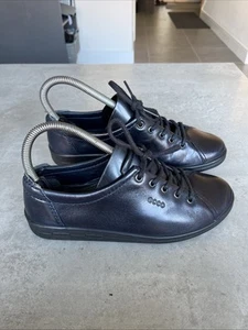 ECCO Soft II Ladies UK5 EU38 Lace Up Leather Shoes Flat Comfort - Picture 1 of 8