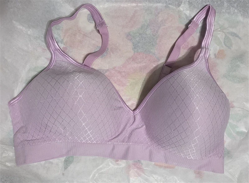 NWOT Hanes LG CustomFlex Fit Full Coverage Wirefree Bra HU08 Purple 128863 - Image 1 of 4