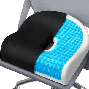 Seat Cushion Office Chair for Back & Tailbone & Sciatica Pain Black - Picture 1 of 6