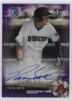 2017 Bowman Draft Chrome Pick Purple Refractor /250 Pavin Smith #CDA-PS Auto - Image 1 of 2