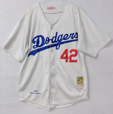 Camiseta deportiva auténtica 1955 Jackie Robinson Brooklyn Dodgers Cooperstown talla 52 Foto 1 de 4