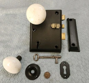 Beveled Edge Rim Lock Restored Exterior/Interior - Picture 1 of 3