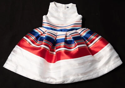 Janie And Jack Striped Organza Dress Monte Carlo Charm Lane Tulle Striped Size 3 - Image 1 of 4