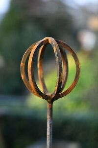 Metal Basket Ornament | Garden Sculpture | Rusts with Rain | Price Per Sculpture