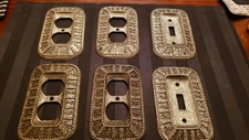 6 Mixed Antique Decorative Style light switch plate covers Metal