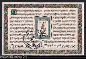 1988 - Block / Briefmarke - Menschenrechte - Vereinte Nationen - Wien - Block /BF.4 - Bild 1 von 1