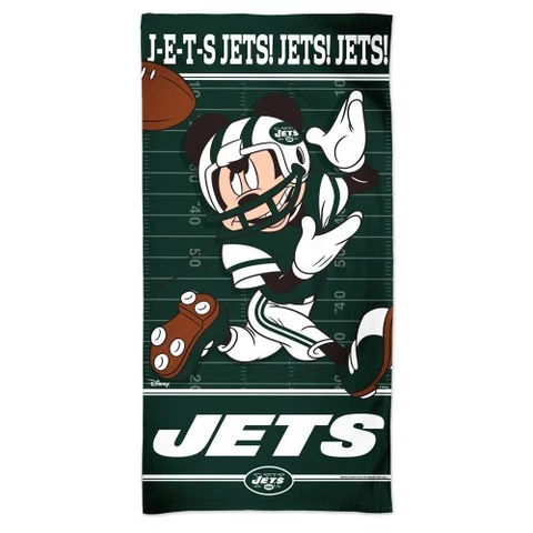 NEW YORK JETS MICKEY MOUSE SPECTRA BEACH TOWEL 30"X60" COTTON PLUSH Cover