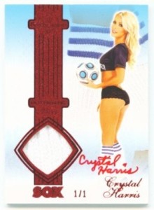 CRYSTAL HEFNER HARRIS "RED SOX SWATCH AUTOGRAPH /1" BENCHWARMER SOCCER PREMIUM
