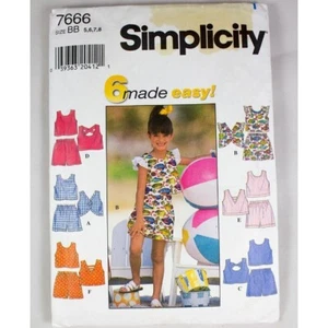 Simplicity Pattern 7666 Child's Top & Shorts Size 5-6-7-8 CUT COMPLETE - Picture 1 of 3