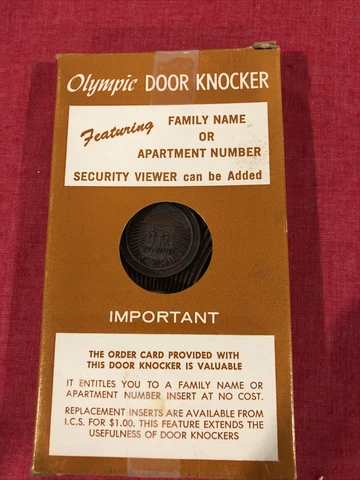 Vintage 1950’s Olympic Medallion Door Knocker Live Better Electrically Cover