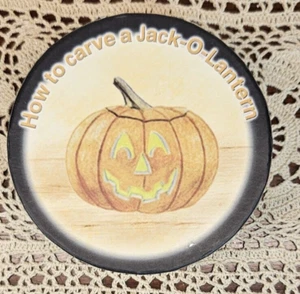 Neu im Karton MWW Markt 4er Set Keramik Untersetzer "Wie man eine Jack-o'-Laterne schnitzt" - Bild 1 von 10